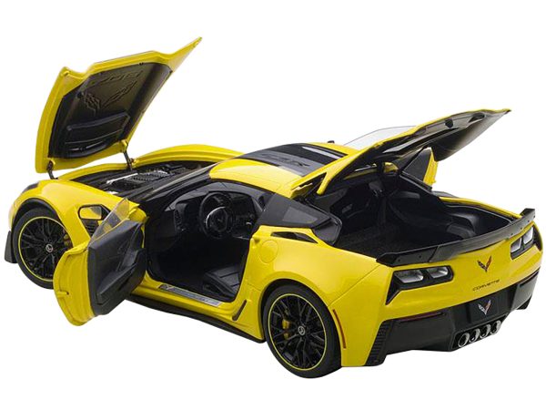 2016 Chevrolet Corvette C7 Z06 C7R Edition Corvette Racing Yellow 1/18 Model Car by Autoart - Image 2