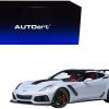 2019 Chevrolet Corvette C7 ZR1 Ceramic Matrix Gray Metallic with Carbon Top 1/18 Model Car by Autoart