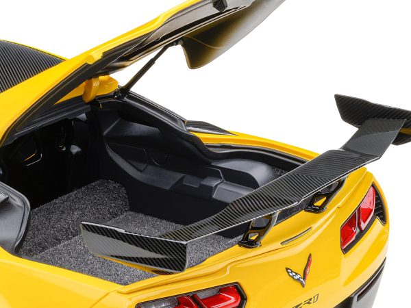 2019 Chevrolet Corvette C7 ZR1 Corvette Racing Yellow Tintcoat with Carbon Top 1/18 Model Car by Autoart - Image 3