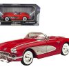 1958 Chevrolet Corvette Convertible Red 1/18 Diecast Model Car by Motormax