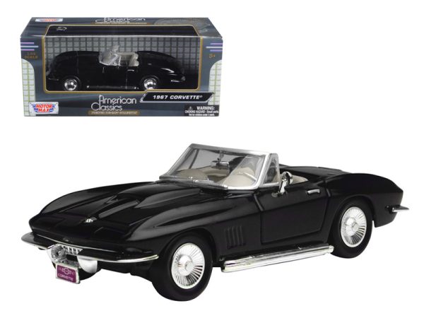 1967 Chevrolet Corvette Convertible Black 1/24 Diecast Model Car by Motormax