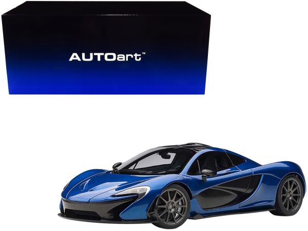 Mclaren P1 Azure Blue / Metallic Dark Blue and Carbon Fiber 1/18 Model Car by Autoart - Image 2