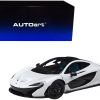 McLaren P1 Alaskan Diamond White with Blue and Black Interior 1/18 Model Car by Autoart