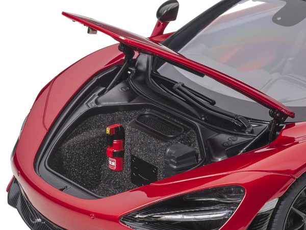 Mclaren 720S Memphis Red Metallic with Black Top and Carbon Accents 1/18 Model Car by Autoart - Image 5