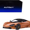 McLaren 720S Azores Orange Metallic with Black Top and Carbon Accents 1/18 Model Car by Autoart