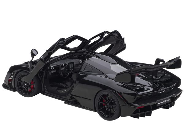 Mclaren Senna Stealth Cosmos Black with Carbon Accents 1/18 Model Car by Autoart - Image 2
