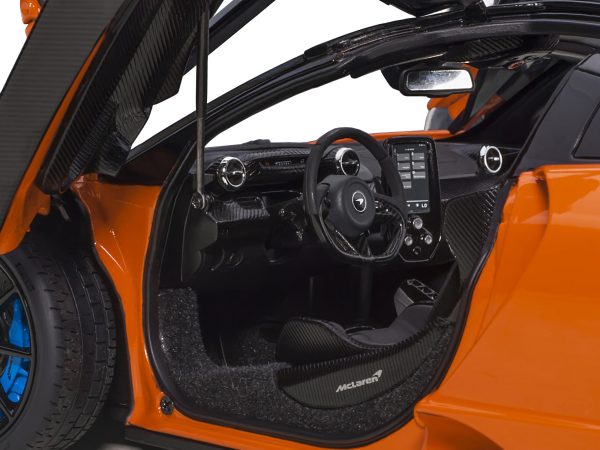 Mclaren Senna Trophy Mira Orange and Black with Carbon Accents 1/18 Model Car by Autoart - Image 4