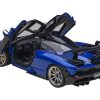 Mclaren Senna Trophy Kyanos Blue and Black with Carbon Accents 1/18 Model Car by Autoart - Image 2
