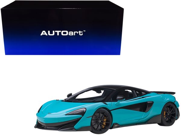 Mclaren 600LT Fistral Blue and Carbon 1/18 Model Car by Autoart - Image 2