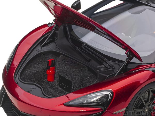Mclaren 600LT Vermillion Red and Carbon 1/18 Model Car by Autoart - Image 4