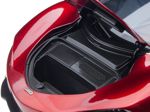 McLaren Speedtail Volcano Red Metallic with Black Top and Suitcase Accessories 1/18 Model Car by Autoart - Image 4