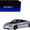 McLaren Speedtail Supernova Silver Metallic with Black Top and Suitcase Accessories 1/18 Model Car by Autoart - Image 4