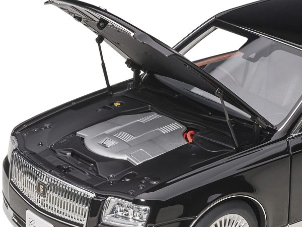 Toyota Century with Curtains RHD (Right Hand Drive) Black Special Edition 1/18 Model Car by Autoart - Image 2