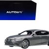 Lexus LS500h Manganese Luster Gray Metallic with Crimson and Black Interior 1/18 Model Car by Autoart - Image 5