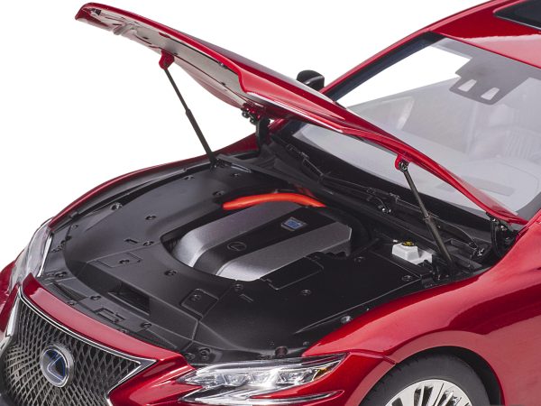 Lexus LS500h Morello Red Metallic with Chrome Wheels 1/18 Model Car by Autoart - Image 3