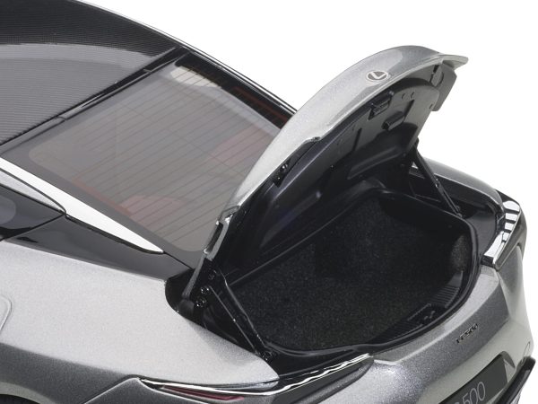 Lexus LC500 Sonic Titanium Silver Metallic with Dark Rose Interior and Carbon Top 1/18 Model Car by Autoart - Image 3