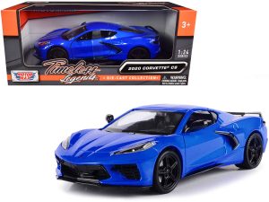 2020 Chevrolet Corvette C8 Stingray Blue Metallic "Timeless Legends" 1/24 Diecast Model Car by Motormax