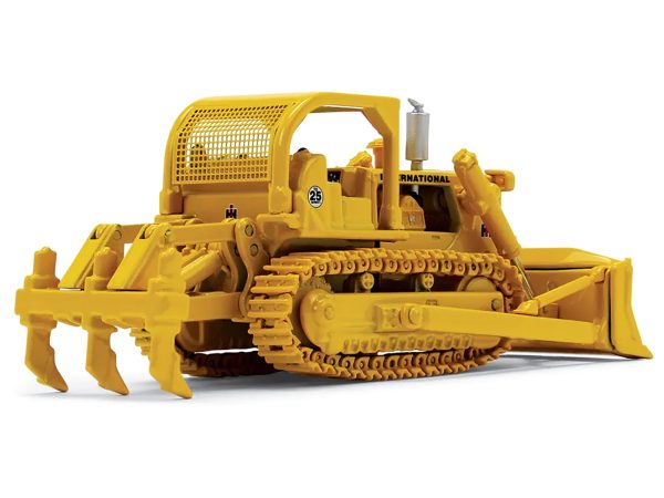 International Harvester TD-25 Crawler & ROPS Tractor with Ripper Yellow 1/87 Diecast Model by First Gear - Image 2