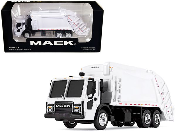 Mack LR with McNeilus Rear Load Refuse Body White 1/87 (HO) Diecast Model by First Gear - Image 2
