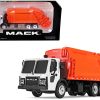 Mack LR with McNeilus Rear Load Refuse Body Orange and White 1/87 (HO) Diecast Model by First Gear - Image 2