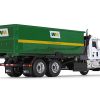 Mack Granite MP Refuse Garbage Truck with Tub-Style Roll-Off Container "Waste Management" White and Green 1/87 (HO) Diecast Model by First Gear - Image 2