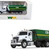 Mack Granite MP Refuse Garbage Truck with Tub-Style Roll-Off Container "Waste Management" White and Green 1/87 (HO) Diecast Model by First Gear - Image 3