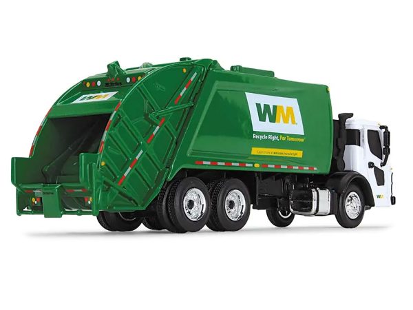 Mack LR Refuse Rear Load Garbage Truck "Waste Management" White and Green 1/87 (HO) Diecast Model by First Gear - Image 2
