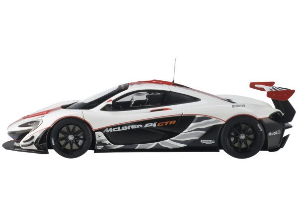 Mclaren P1 GTR Gloss White with Red Stripes 1/18 Model Car by Autoart - Image 2
