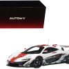 Mclaren P1 GTR Gloss White with Red Stripes 1/18 Model Car by Autoart
