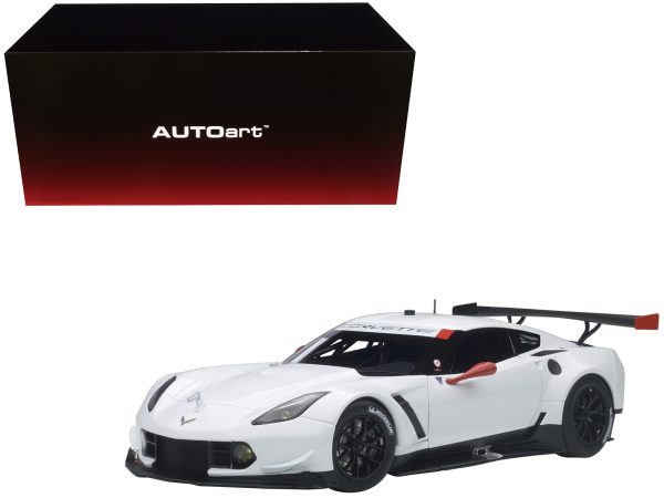 Chevrolet Corvette C7 R Plain White Version with Red Accents 1/18 Model Car by Autoart - Image 2