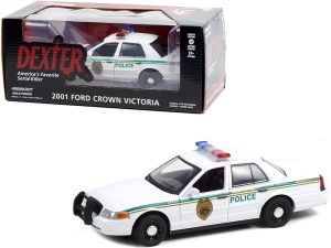 2001 Ford Crown Victoria Police Interceptor White "Miami Metro Police Department" "Dexter" (2006-2013) TV Series 1/24 Diecast Model Car by Greenlight