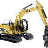 CAT Caterpillar 320D L Hydraulic Excavator with Multiple Work Tools and Operator "High Line" Series 1/87 (HO) Scale Diecast Model by Diecast Masters - Image 3