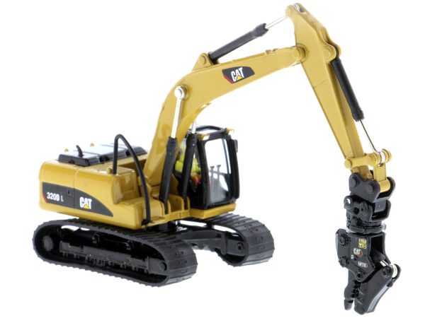 CAT Caterpillar 320D L Hydraulic Excavator with Multiple Work Tools and Operator "High Line" Series 1/87 (HO) Scale Diecast Model by Diecast Masters - Image 3