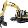 CAT Caterpillar 320D L Hydraulic Excavator with Multiple Work Tools and Operator "High Line" Series 1/87 (HO) Scale Diecast Model by Diecast Masters - Image 2