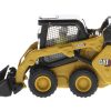 CAT Caterpillar 242D3 Wheeled Skid Steer Loader with Work Tools and Operator Yellow "High Line Series" 1/50 Diecast Model by Diecast Masters - Image 4