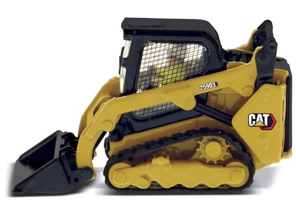 CAT Caterpillar 259D3 Compact Track Loader with Work Tools and Operator Yellow "High Line Series" 1/50 Diecast Model by Diecast Masters - Image 4