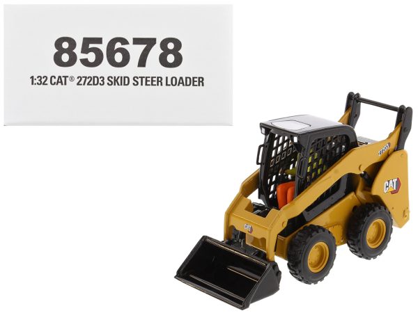 CAT Caterpillar 272D3 Skid Steer Loader with Operator Yellow "High Line" Series 1/32 Diecast Model by Diecast Masters - Image 5