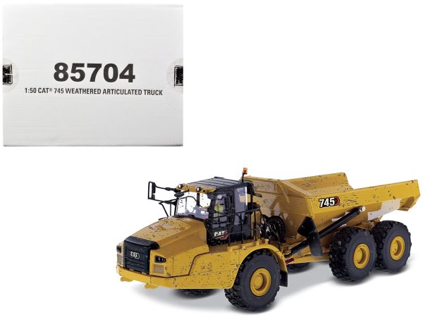 CAT Caterpillar 745 Articulated Truck with Operator (Dirty Version) "Weathered" Series 1/50 Diecast Model by Diecast Masters - Image 5