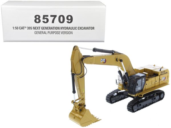 CAT Caterpillar 395 Next Generation Hydraulic Excavator (General Purpose Version) Yellow with Operator and Additional Tools "High Line" Series 1/50 Diecast Model by Diecast Masters - Image 2