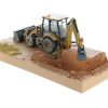 CAT Caterpillar 420F2 IT Backhoe Loader with Operator Yellow "Weathered Series" 1/50 Diecast Model by Diecast Masters - Image 3