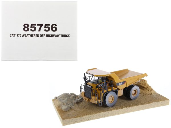 CAT Caterpillar 770 Off-Highway Truck Yellow (Weathered) with Operator "Weathered" Series 1/50 Diecast Model by Diecast Masters - Image 5