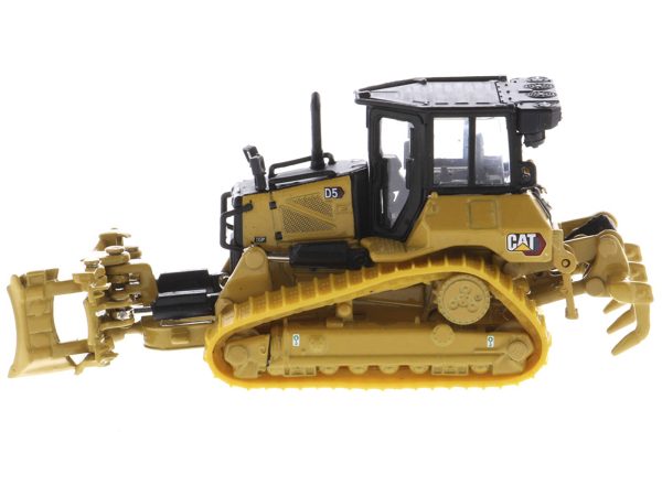 CAT Caterpillar D5 Track-Type Dozer Yellow with Fine Grading Undercarriage and Foldable Blade "High Line Series" 1/87 (HO) Scale Diecast Model by Diecast Masters - Image 3