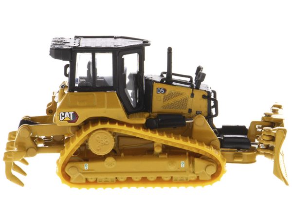 CAT Caterpillar D5 Track-Type Dozer Yellow with Fine Grading Undercarriage and Foldable Blade "High Line Series" 1/87 (HO) Scale Diecast Model by Diecast Masters - Image 2