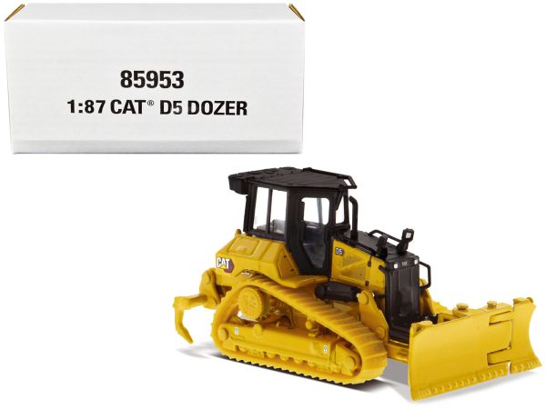 CAT Caterpillar D5 Track-Type Dozer Yellow with Fine Grading Undercarriage and Foldable Blade "High Line Series" 1/87 (HO) Scale Diecast Model by Diecast Masters - Image 4