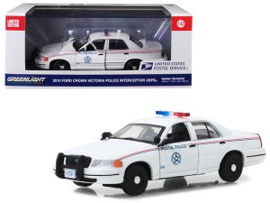 2010 Ford Crown Victoria Postal Police United States Postal Service (USPS) White 1/43 Diecast Model Car by Greenlight
