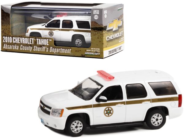 2010 Chevrolet Tahoe White with Gold Stripes "Absaroka County Sheriff's Department" 1/43 Diecast Model Car by Greenlight - Image 2