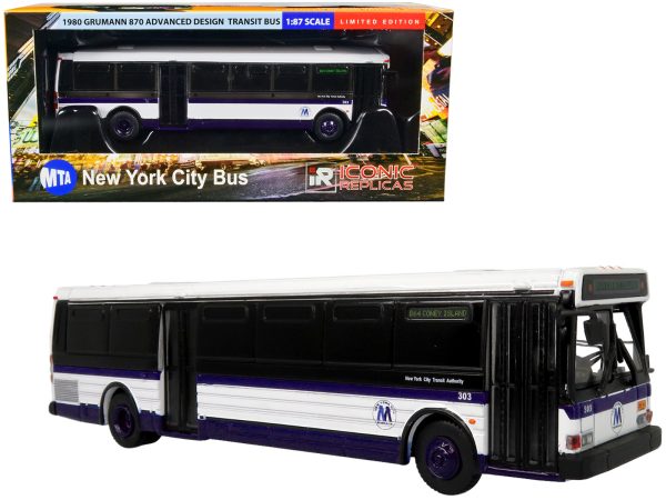 1980 Grumman 870 Advanced Design Transit Bus MTA New York City Bus "B64 Coney Island" "Vintage Bus & Motorcoach Collection" 1/87 Diecast Model by Iconic Replicas - Image 2