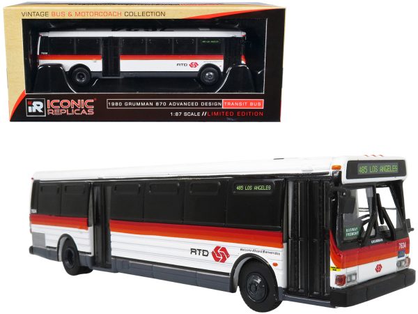 1980 Grumman 870 Advanced Design Transit Bus Southern California Rapid Transit District "485 Los Angeles" "Vintage Bus & Motorcoach Collection" 1/87 Diecast Model by Iconic Replicas - Image 3