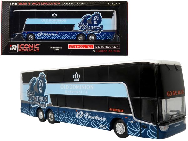 Van Hool TDX Double Decker Coach Bus "Old Dominion University - Venture Tours" "Go Big Blue" "The Bus & Motorcoach Collection" Limited Edition to 504 pieces Worldwide 1/87 (HO) Diecast Model by Iconic Replicas - Image 3