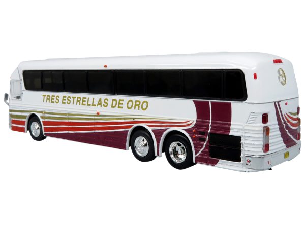 1984 Eagle Model 10 Motorcoach Bus "Tres Estrellas de Oro" White with Stripes "Vintage Bus & Motorcoach Collection" Limited Edition to 504 pieces Worldwide 1/87 (HO) Diecast Model by Iconic Replicas - Image 2